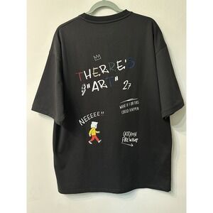 Red Fox Mens XXL Black Streetwear Graphic T-Shirt Therres Art Embroidered Tee